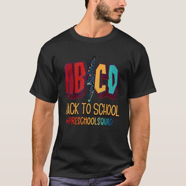Camiseta Abcd De Volta à Escola Professor de Pré-Escola (Frente)