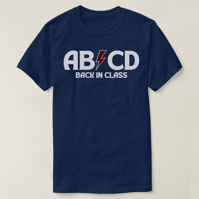 Camiseta ABCD de volta na classe 6 (Frente do Design)