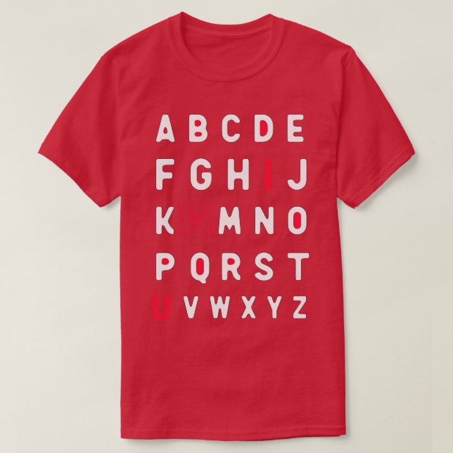 Camiseta ABCD I Te Amo (Frente do Design)