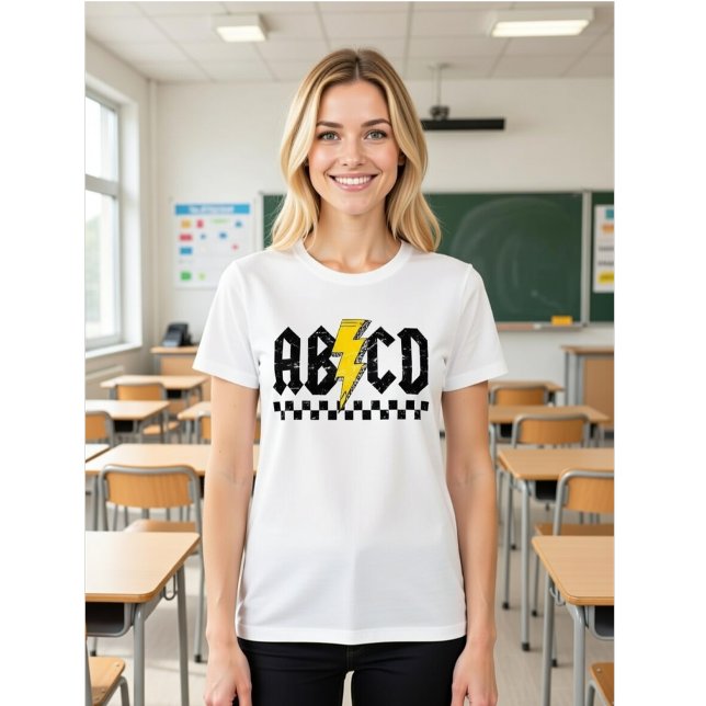 Camiseta ABCD Pencil Lightning - Back to School Teacher (Criador carregado)