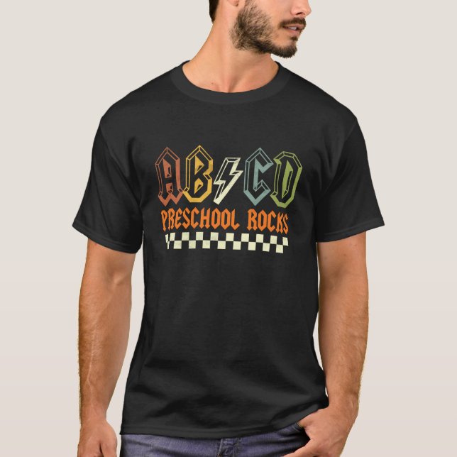 Camiseta ABCD Rochas Volta às Aulas Pré-escola Rochas Diver (Frente)