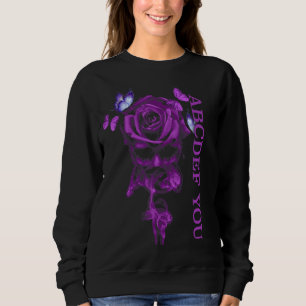 Camiseta Abcdef You Skull Rosa Shhh Butterfly Roxo