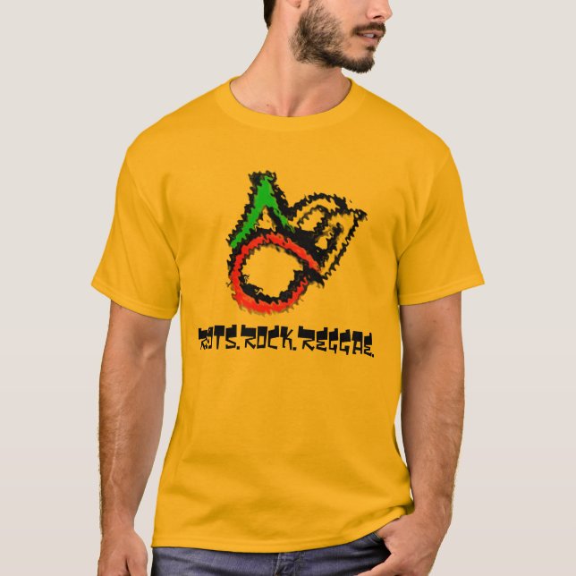 Camiseta abclogo-rasta, Roots.Rock.Reggae. (Frente)