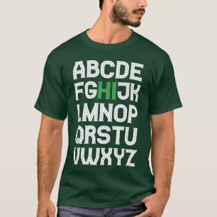 Camiseta ABCs engraçados Olá alfabeto de jardim de infância