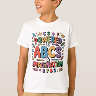 Camiseta ABCs & Imaginação - Diversão Colorida de Aprendiza