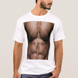 Camiseta Abdômen de Seis Packs Falso Humor de Academia Engr