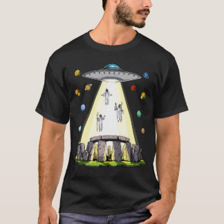 Camiseta Abdução Alien em Stonehenge