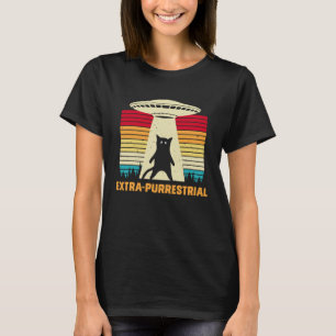 Camiseta Abdução Alienígena OVNI de Gato Eu Quero Acreditar