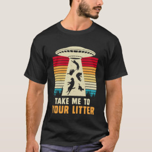 Camiseta Abdução de Alienígenas de OVNI Gato Eu Quero Acred