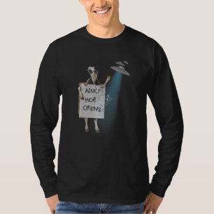 Camiseta Abdução De Alienígenas De Vaca Ufo Em Mais Galinha