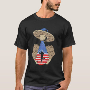 Camiseta Abdução De alienígenas Em 4 De Julho Ufo American 