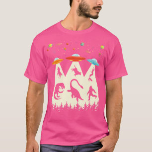 Camiseta Abdução de alienígenas T Rex Loch Ness Bigfoot Fun