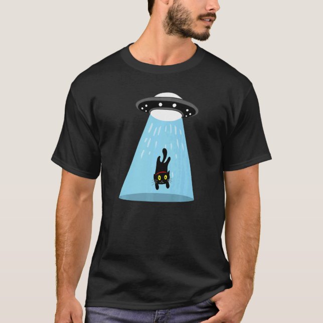 Camiseta Abdução de Gatos de alienígena (Frente)