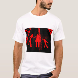Camiseta Abdução de lote de estacionamento em vermelho e 