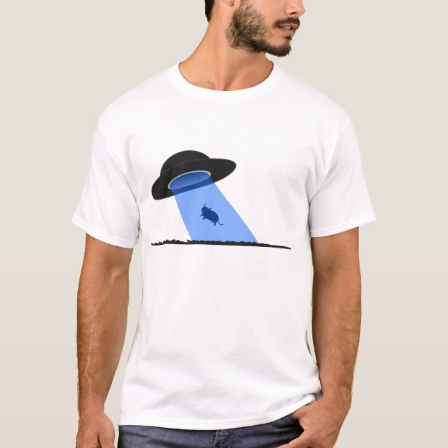 Camiseta Abducção estrangeira da vaca (Frente)