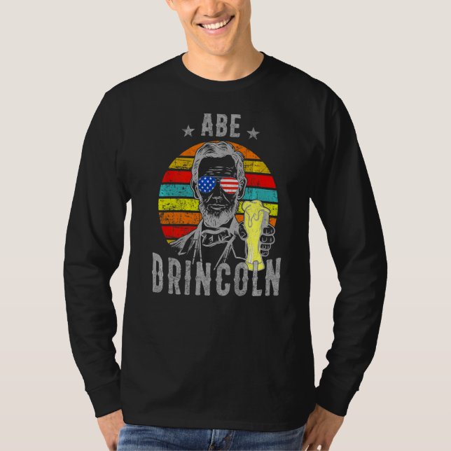 Camiseta Abe Drincoln4th De Julho Abraham Lincoln Men (Frente)