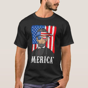 Camiseta Abe Lincoln 4 De Julho Mens 4 De Julho