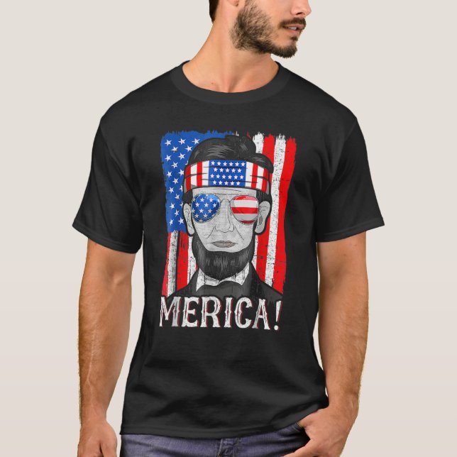 Camiseta Abe Lincoln 4th Of July Fourth Of July (Frente)