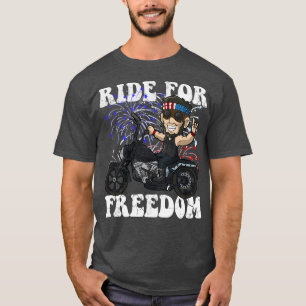Camiseta Abe Lincoln Biker Ride For Freedom USA America Pat