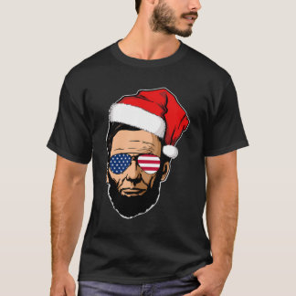 Camiseta Abe Lincoln Com Santa Hat Abraham Lincoln Christm
