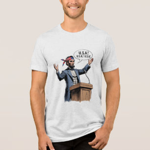 Camiseta Abe Lincoln: "EUA! EUA! EUA!"