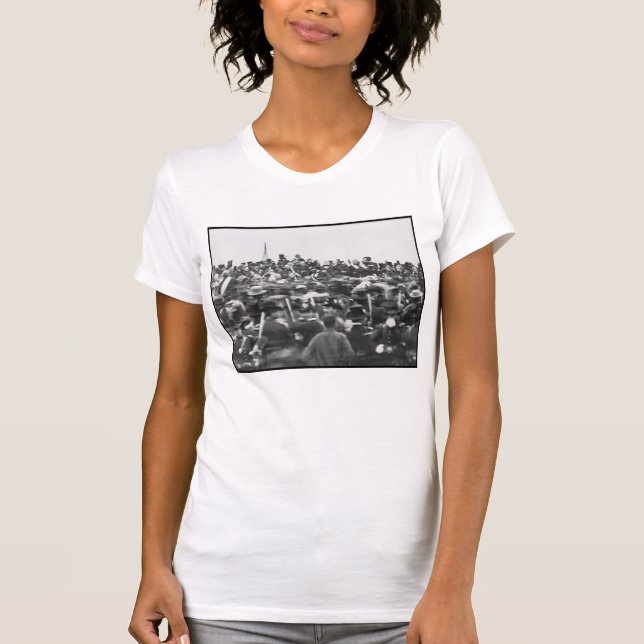 Camiseta Abe Lincoln Gettysburg Endereço: Fim da Guerra Civ (Frente)