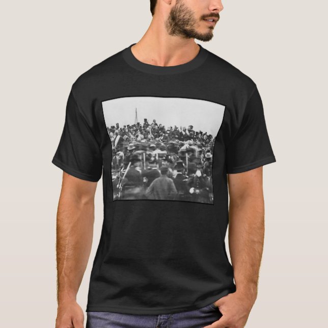 Camiseta Abe Lincoln Gettysburg Endereço: Fim da Guerra Civ (Frente)