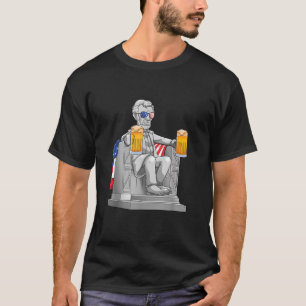 Camiseta Abe Lincoln Men 4 de julho Bebendo Gift