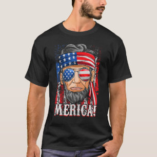 Camiseta Abe Lincoln Merica - Bandeira Americana 4 De Julho