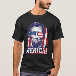 Camiseta Abe Lincoln Merica Funny 4 de julho Patriótico dos