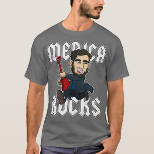 Camiseta Abe Lincoln Merica Rocks EUA Patriótico 4 de julho