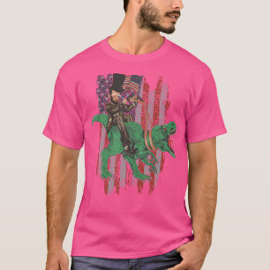 Camiseta Abe Lincoln Riding T Rex - T Rex Lovers T Rex 4Th