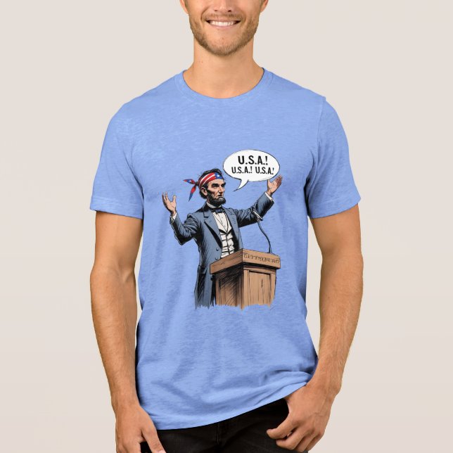 Camiseta Abe Lincoln: "USA! USA! USA!" (Frente)