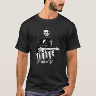 Camiseta Abe Lincoln Vintage Rock And Roll Guitar Music