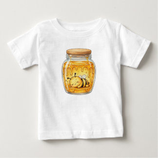 Camiseta Abeata Sonolenta no Pote de Mel - Aquarela Fofa