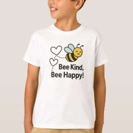 Camiseta Abeia Gentil Feliz Designação Amarela de Abelha Fo
