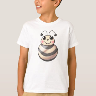 Camiseta Abeille Cartoon Fofa, Desenho de Abelha Sorridente