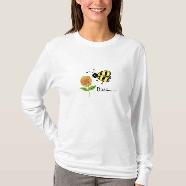 Camiseta Abeja com Flor Laranja (Frente)