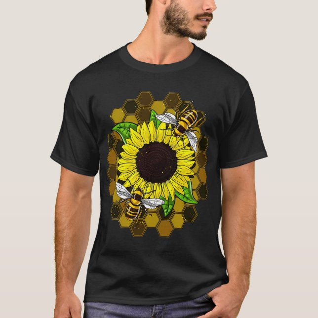 Camiseta Abeja de Girassol Hippie (Frente)