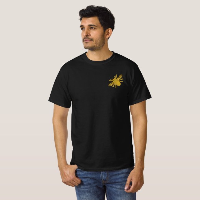 Camiseta Abeja dourada real imitação de bordado (Frente Completa)