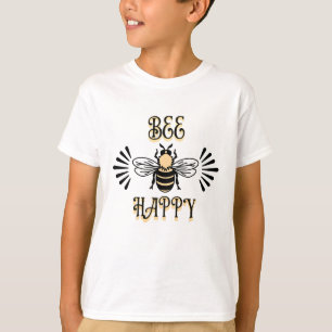 Camiseta Abeja Feliz Cores Vintage Abelha Mel