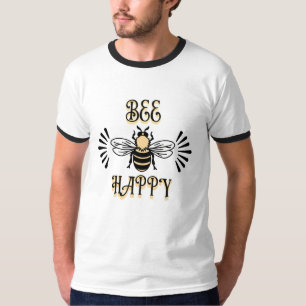 Camiseta Abeja Feliz Cores Vintage Abelha Mel