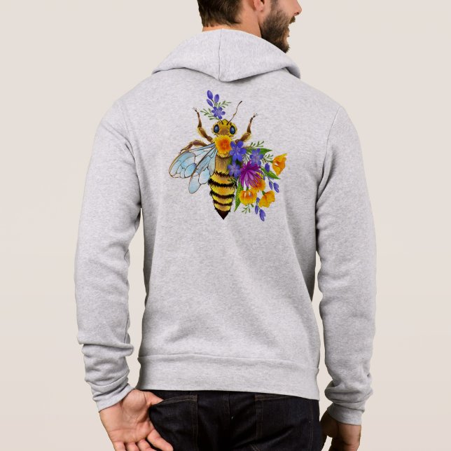 Camiseta Abeja flor com plantas silvestres (Verso)