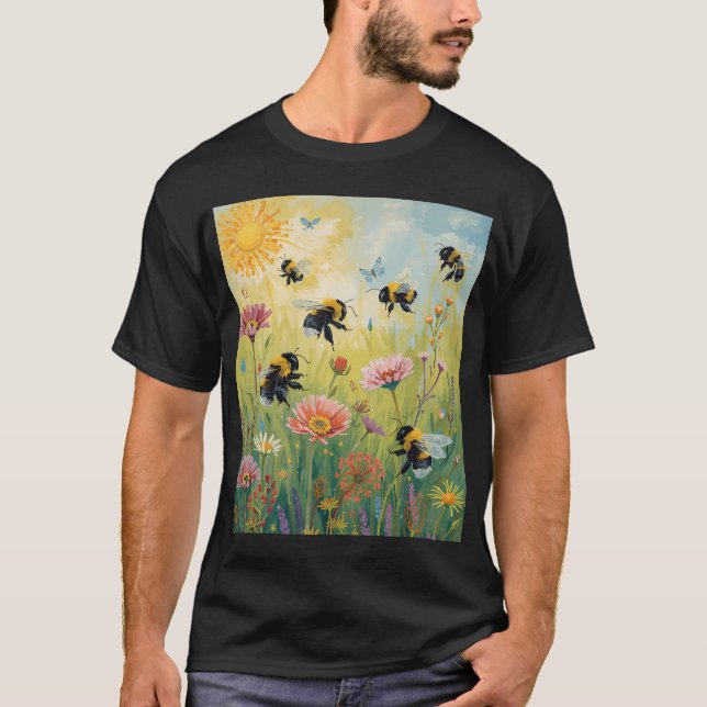Camiseta Abejas en Flores (Frente)