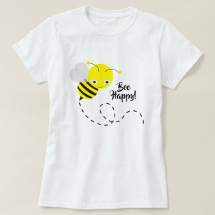Camiseta Abelha Amarela, Seja Feliz A Dizer