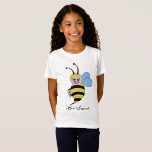 Camiseta Abelha bonito da aguarela com sorriso feliz