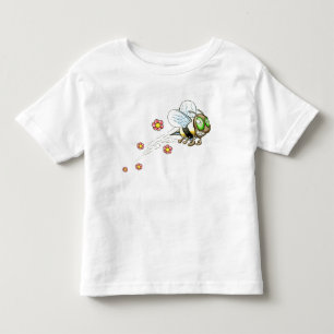 Camiseta Abelha com flores cor-de-rosa
