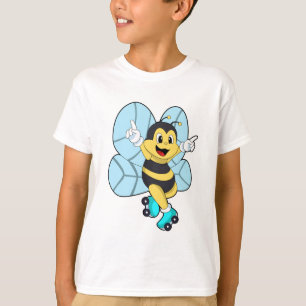 Camiseta Abelha com skates de cilindro