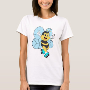 Camiseta Abelha com skates de cilindro