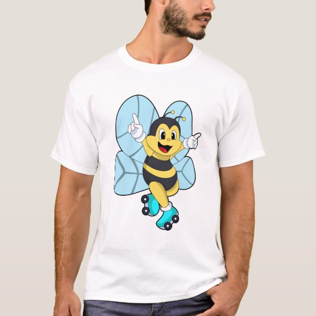 Camiseta Abelha com skates de cilindro (Frente)